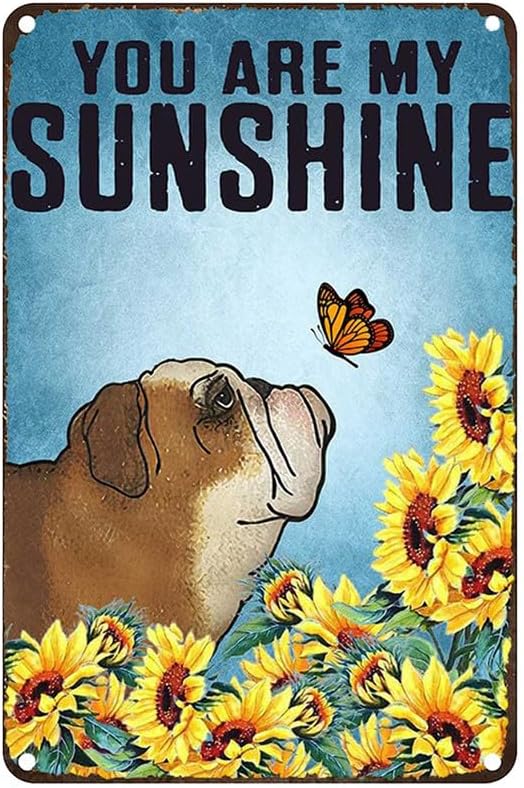 English Home Office - Vintage Metal Tin Sign English Bulldog