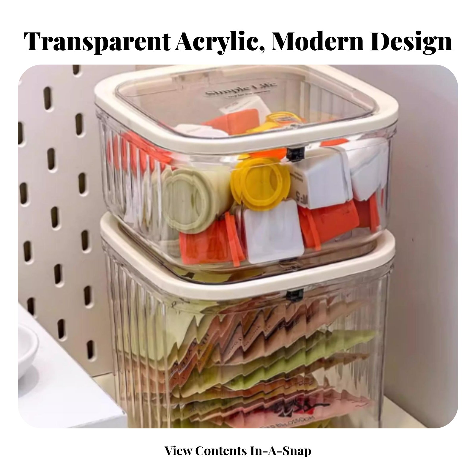 Home Office Box - Plastic Tea Bag Storage Box Large