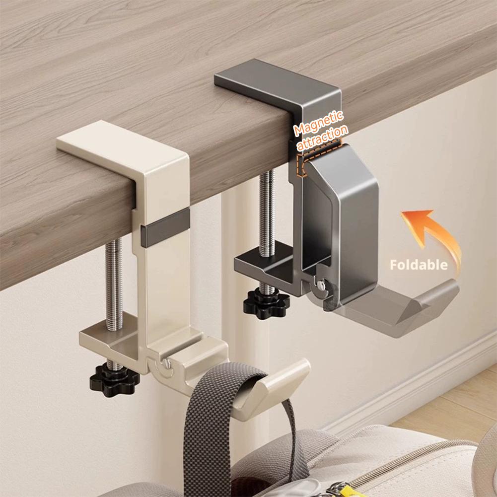 Home Office Desk Ideas - No Drill Foldable Desk Hook Clamp