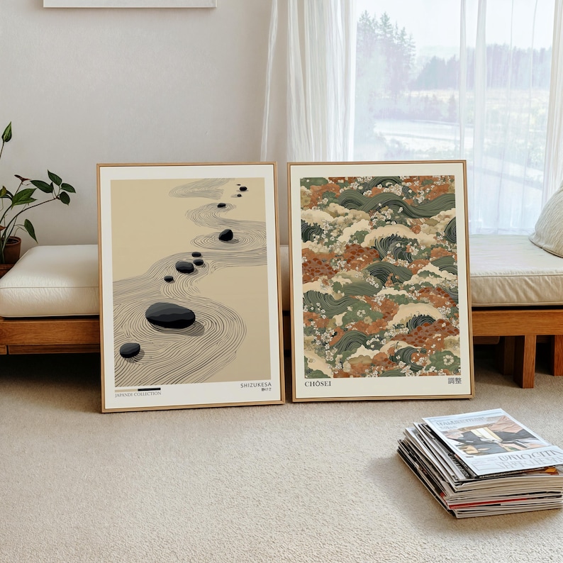 Home Office Image - 2pcs Japandi Zen Canvas Wall Art