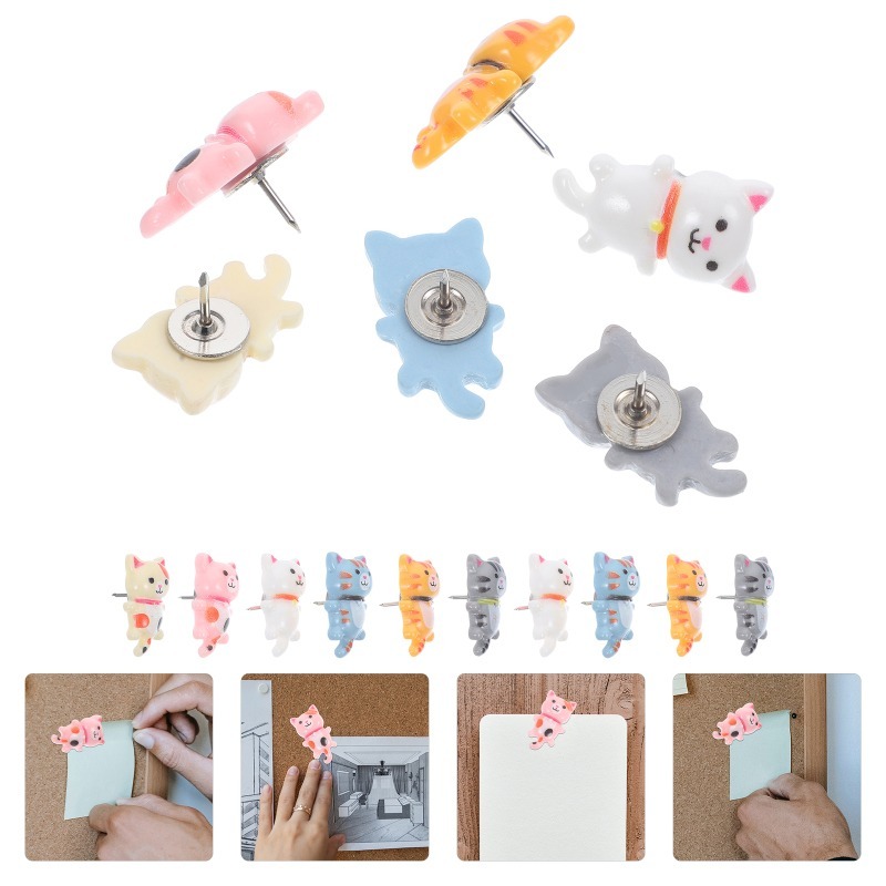 20Pcs Cute Resin Cat Push Pins - đánh giá và giá Home Office Image