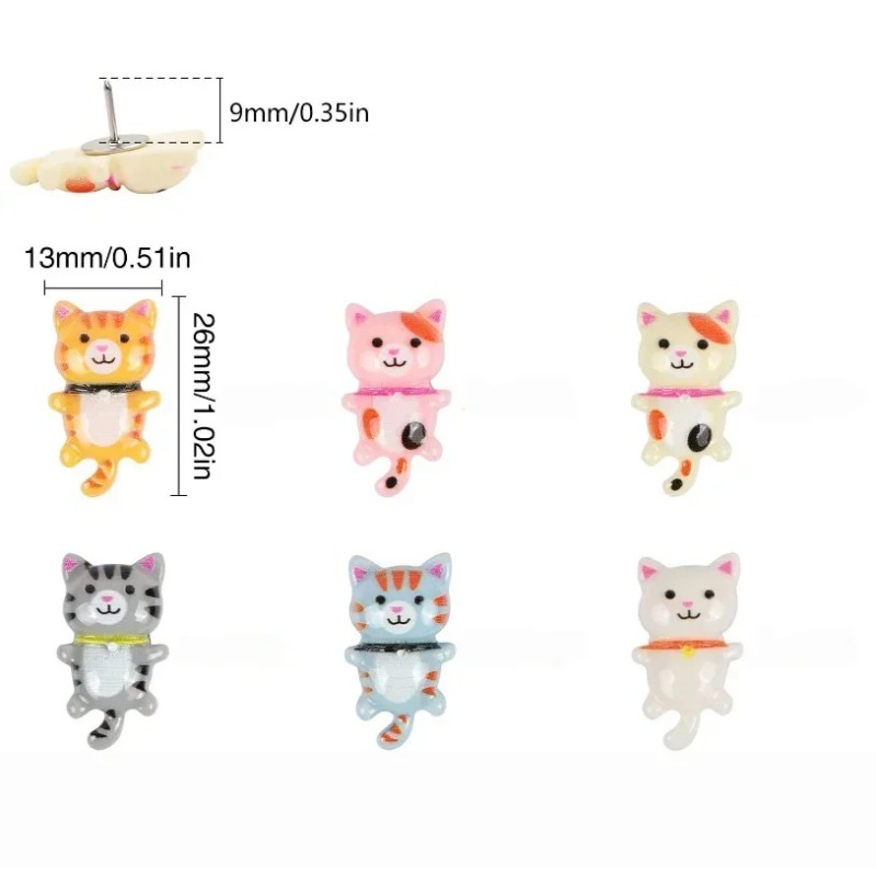 20Pcs Cute Resin Cat Push Pins - đánh giá và giá Home Office Image