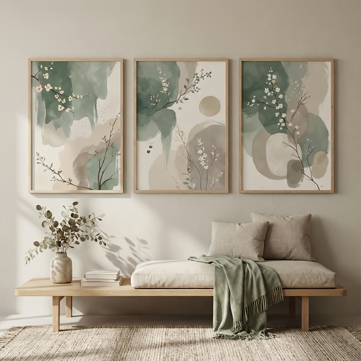 3pcs Japanese-Style Plant Canv - đánh giá và giá Home Office Image
