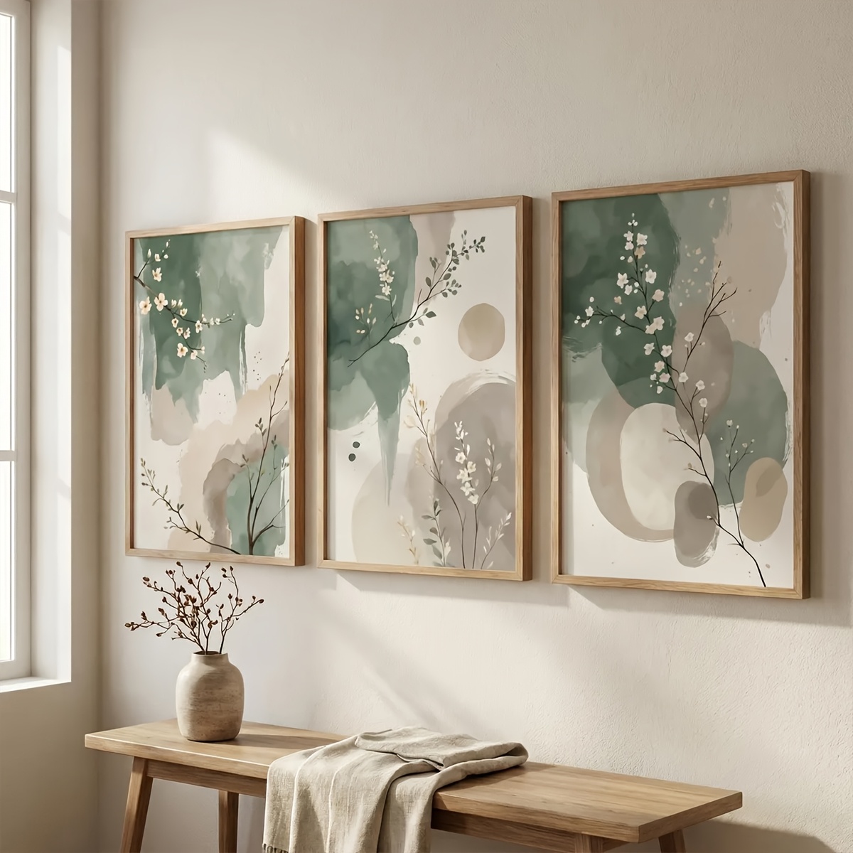 3pcs Japanese-Style Plant Canv - đánh giá và giá Home Office Image