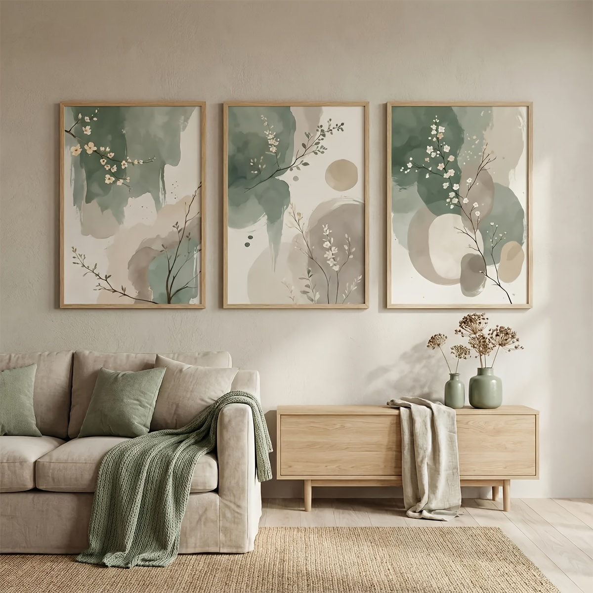 3pcs Japanese-Style Plant Canv - đánh giá và giá Home Office Image