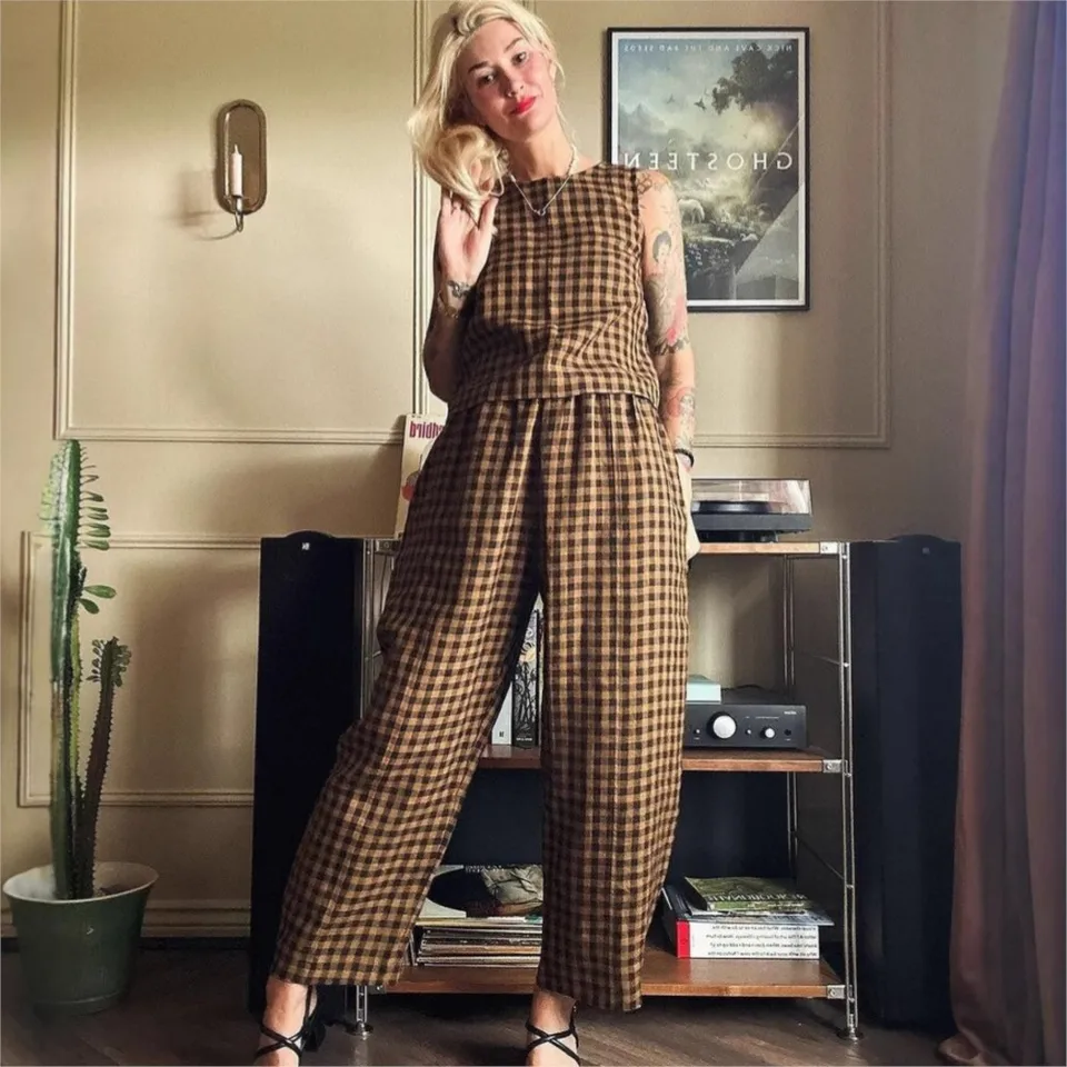 Fashion Printed Plaid Sleevele - đánh giá và giá Home Office 2024