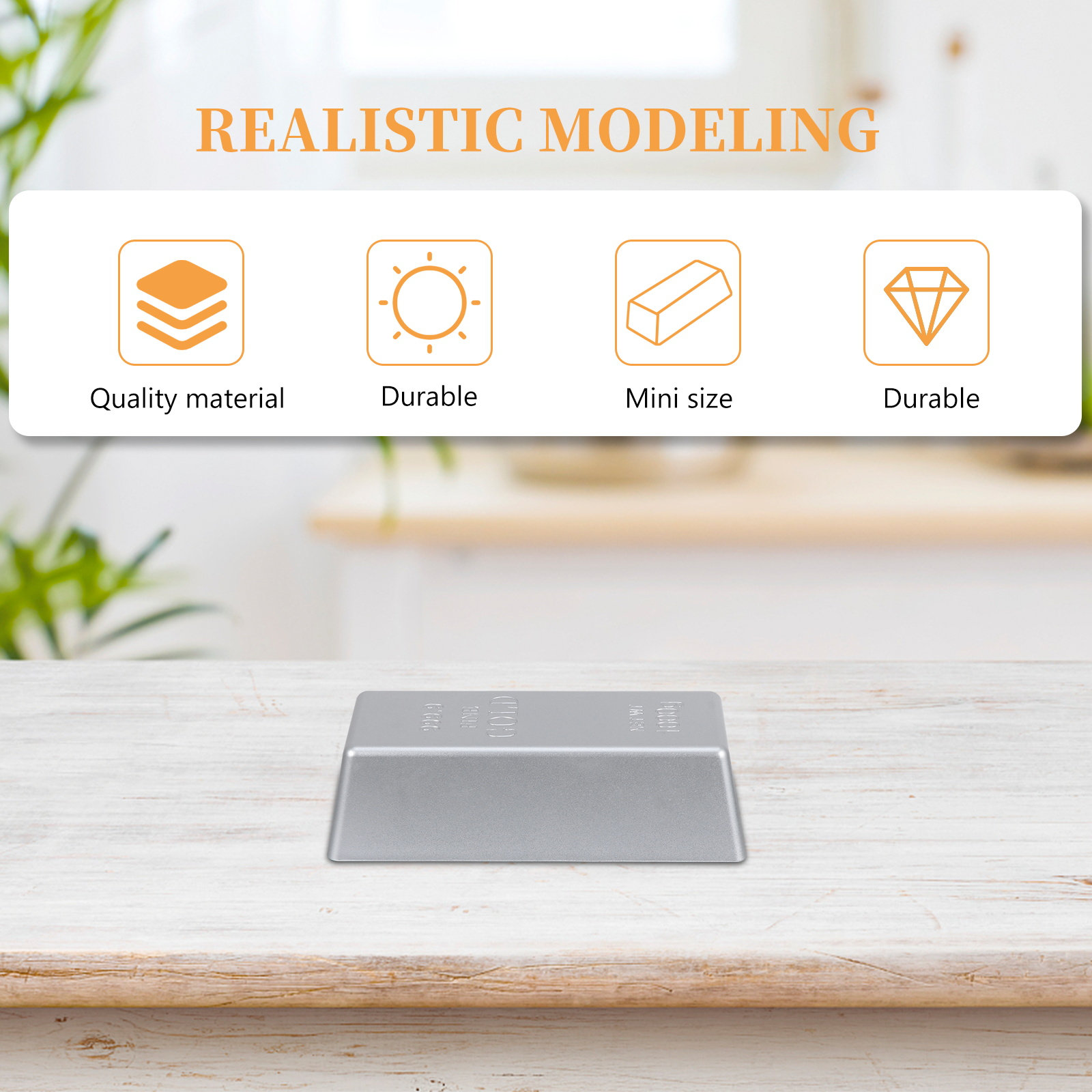 1Pcs Simulation Silver Brick P - đánh giá và giá Home Office Simulator