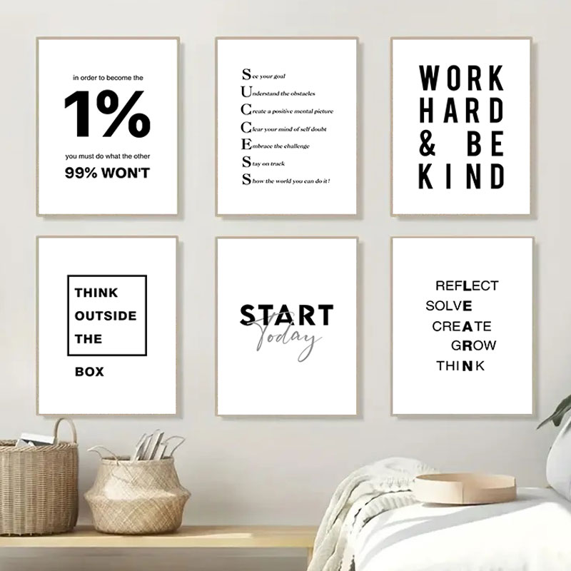 1PC  Simple Black White Inspir - đánh giá và giá Home Office Room Inspiration