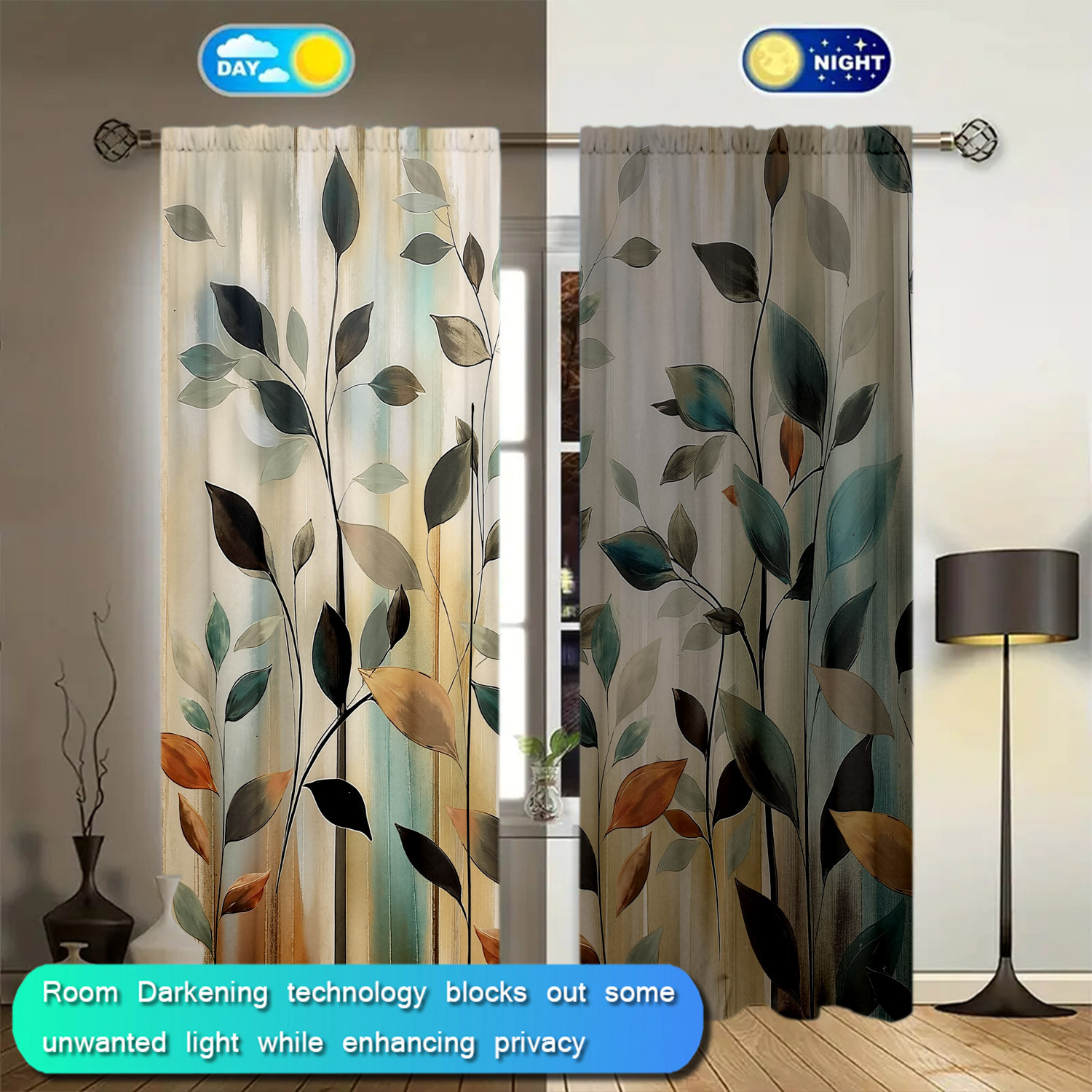 2 Panels Abstract Leaf Print C - đánh giá và giá Home Office Room Inspiration