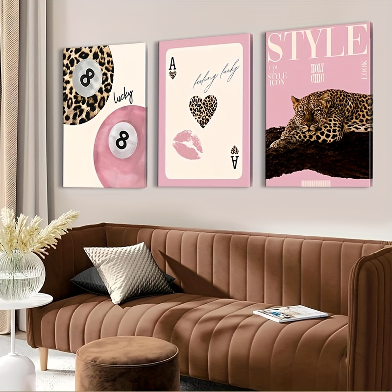 3pcs Leopard Cheetah Canvas Wa - đánh giá và giá Home Office Image
