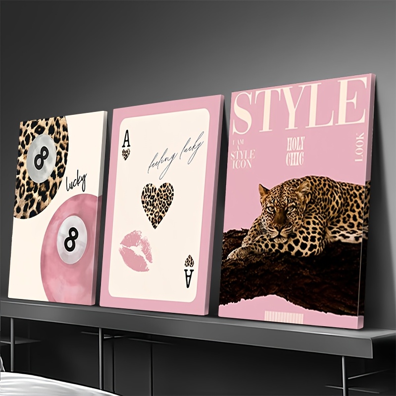 3pcs Leopard Cheetah Canvas Wa - đánh giá và giá Home Office Image