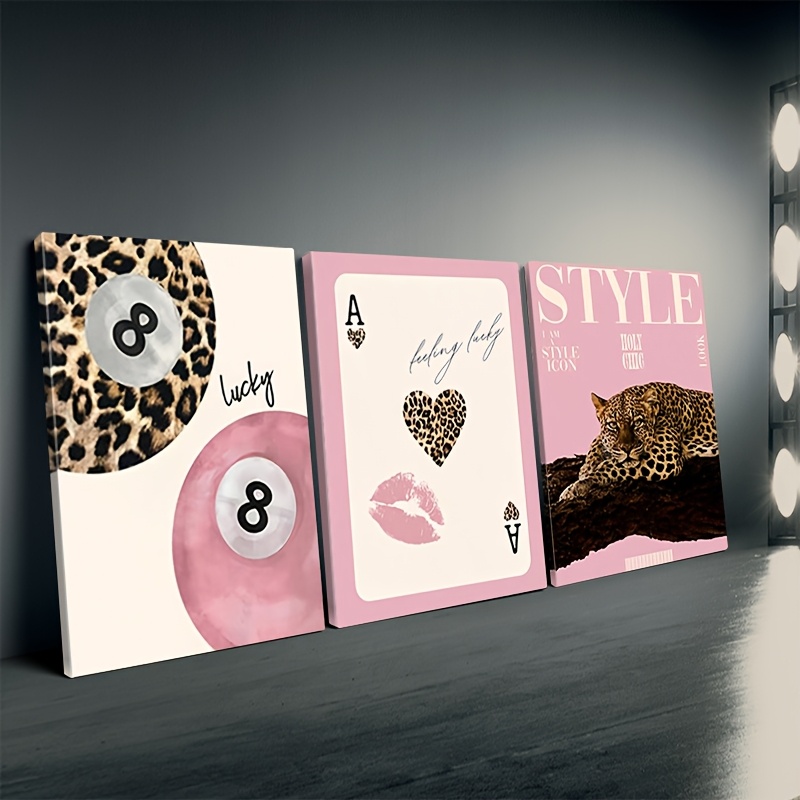 3pcs Leopard Cheetah Canvas Wa - đánh giá và giá Home Office Image