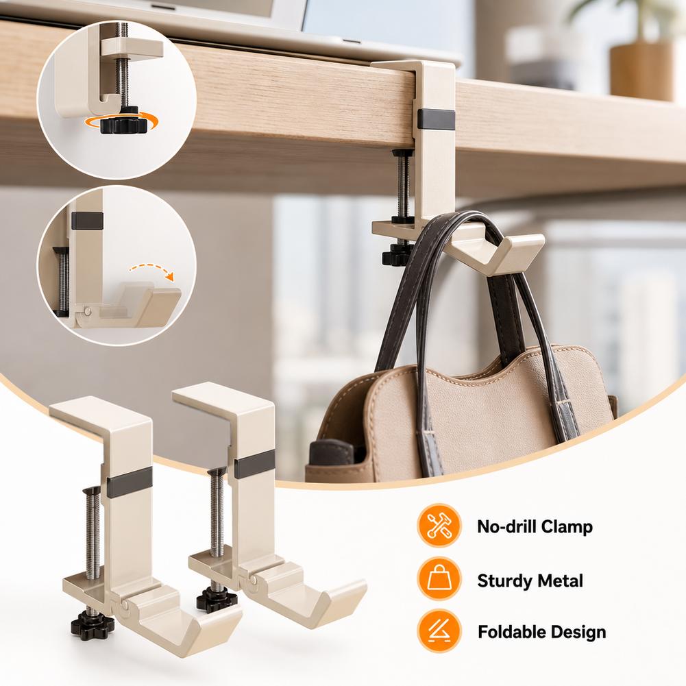 No Drill Foldable Desk Hook  C - đánh giá và giá Home Office Desk Ideas