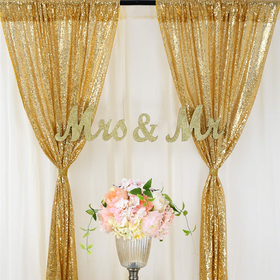 2PCS Gold Sequin Party Backdro - đánh giá và giá Home Office Backdrop