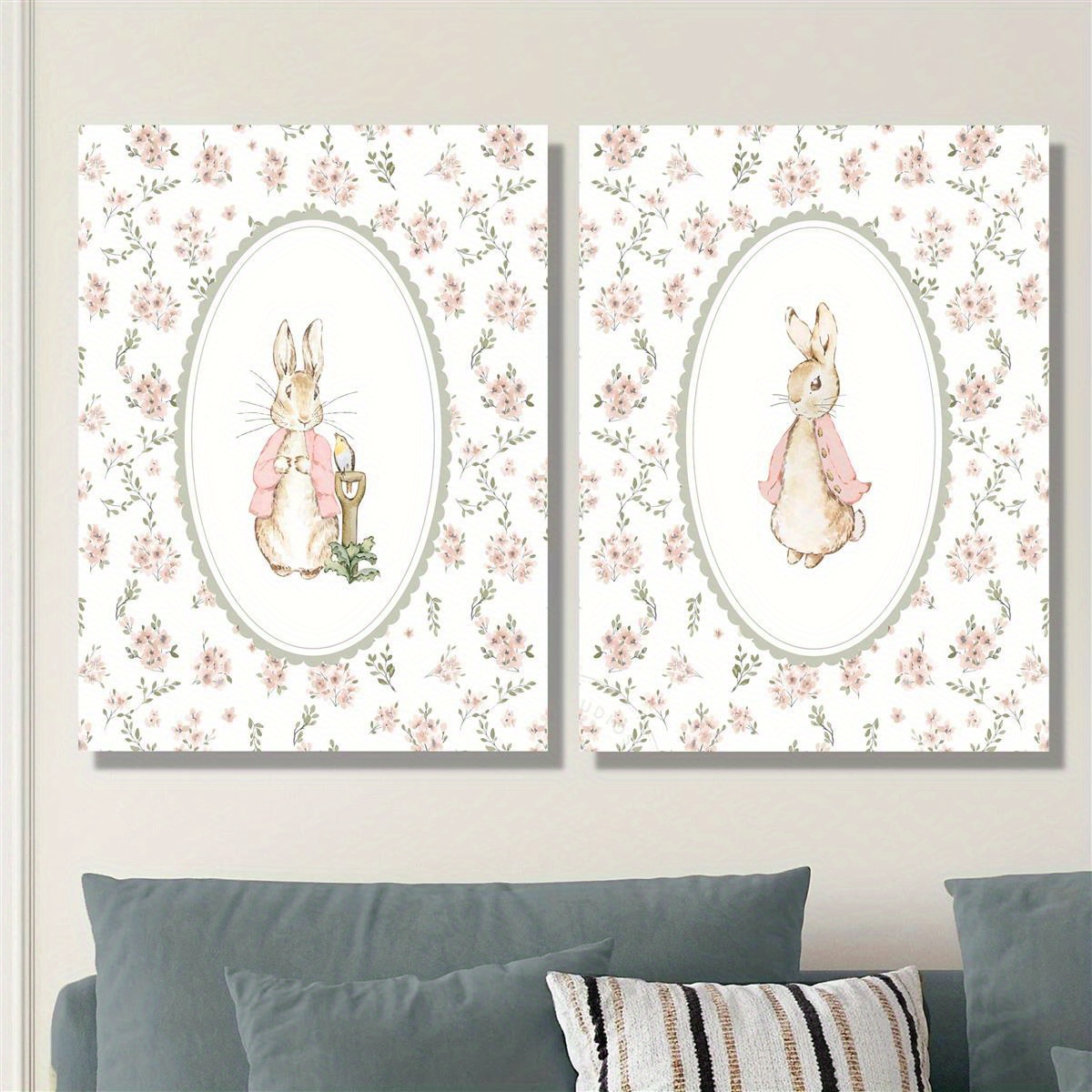 2pcs Retro Easter Rabbit Canva - đánh giá và giá Home Office Image