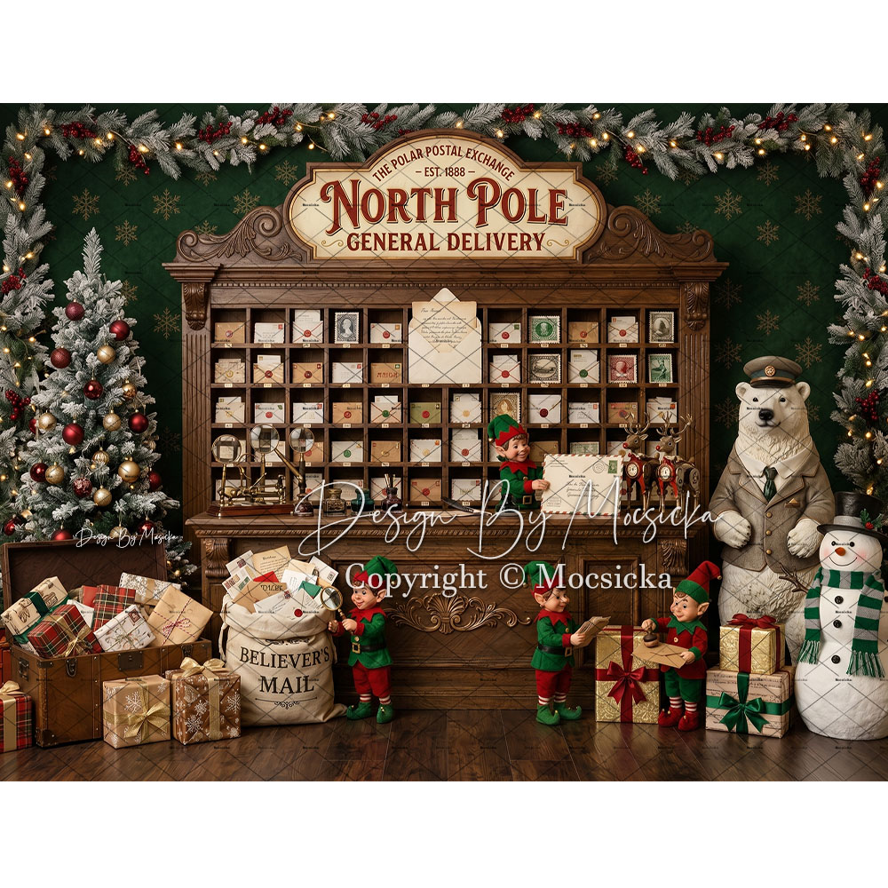 Mocsicka Christmas North Pole  - đánh giá và giá Home Office Backdrop