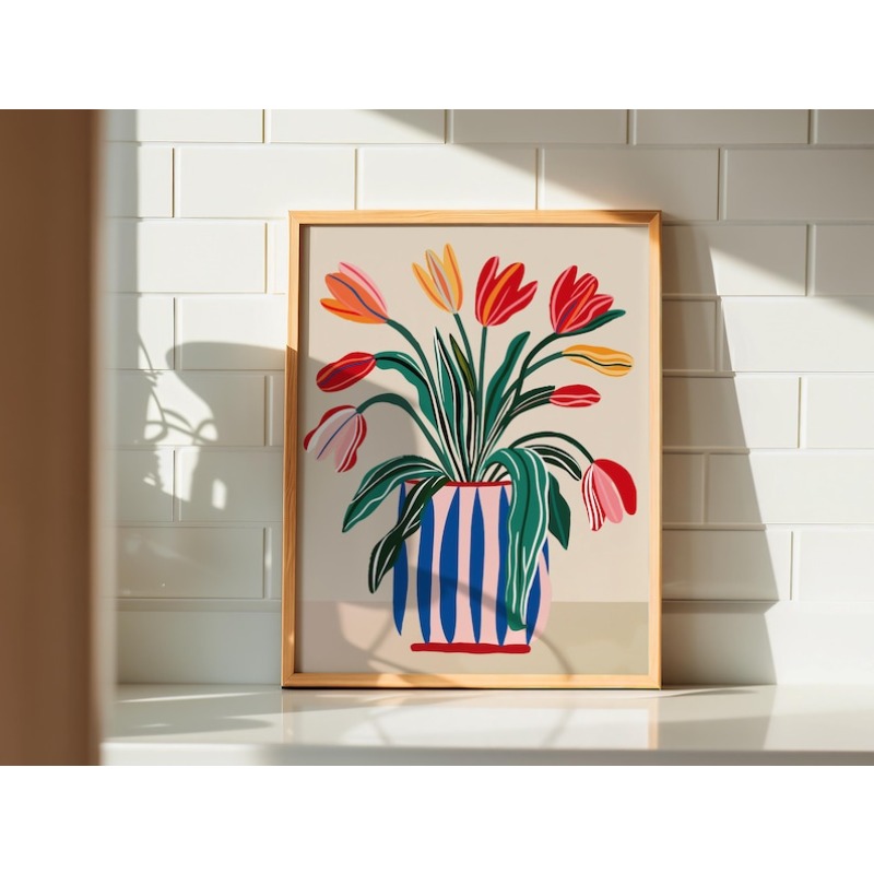 2pcs Tulip Flowers Canvas Wall - đánh giá và giá Home Office Image