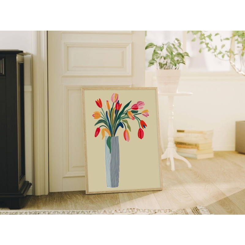 2pcs Tulip Flowers Canvas Wall - đánh giá và giá Home Office Image