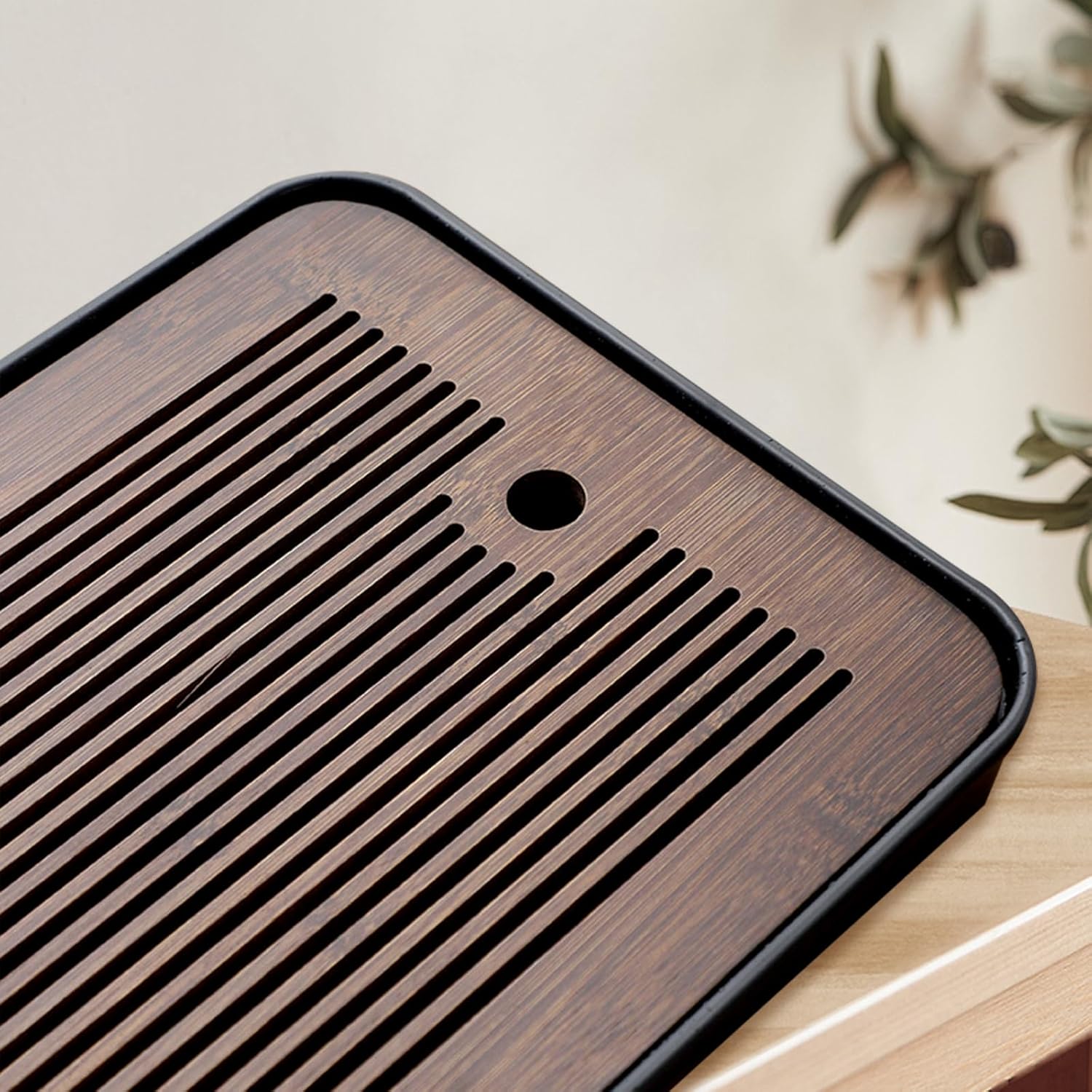 Natural Bamboo Tea Tray with H - đánh giá và giá Home Office Desk Ideas