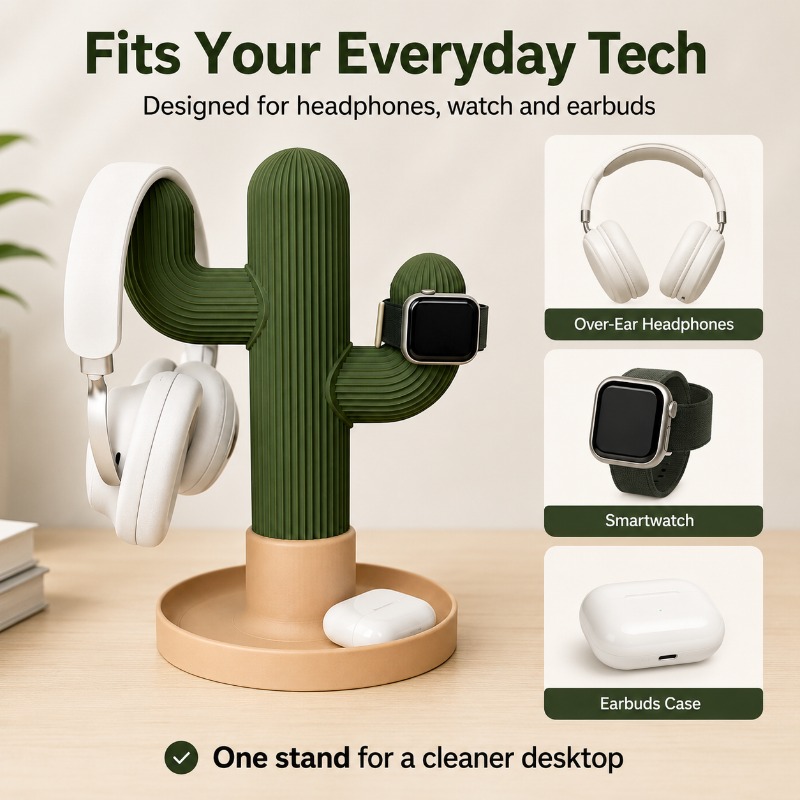 Minimalist Cactus Headset Stan - đánh giá và giá Home Office Organization